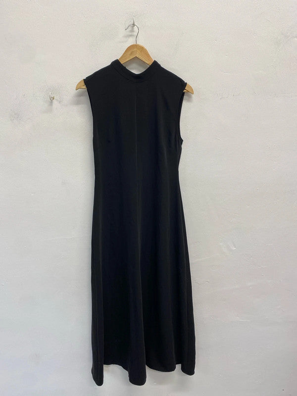 Stunning mango black midi dress with tie back UK M GJ001