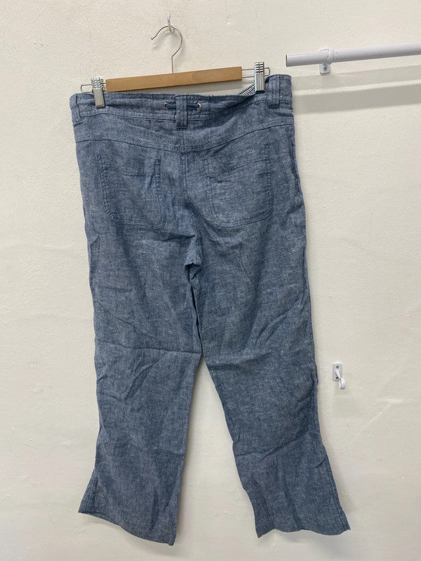 Fab TU crop linen blend wide leg trousers Uk8 denim MM005
