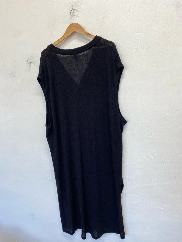 Lovely h&m black knit maxi dress sleeveless UK 4xL NC001