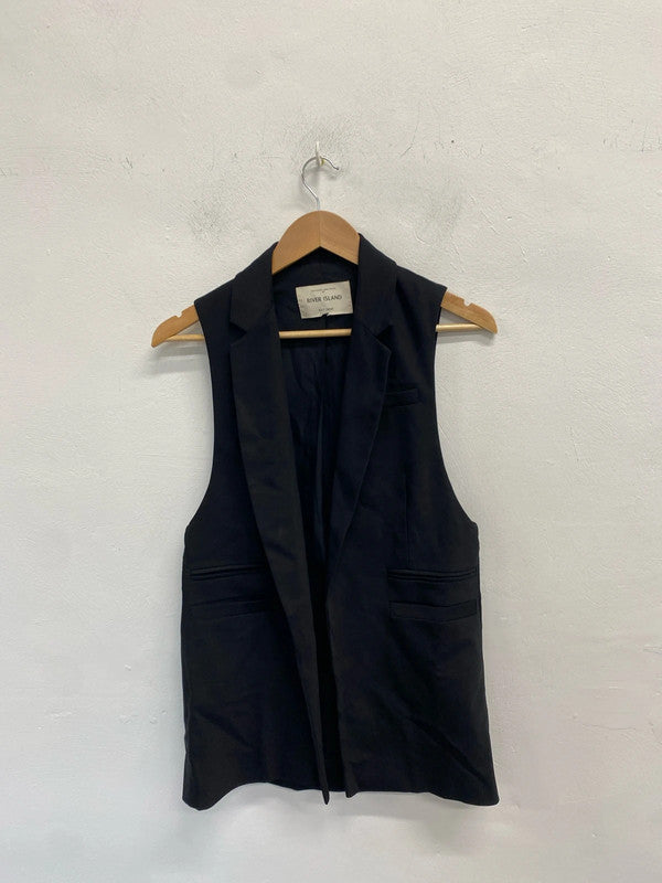 Stunning river island longline gilet blazer waistcoat UK S KM004