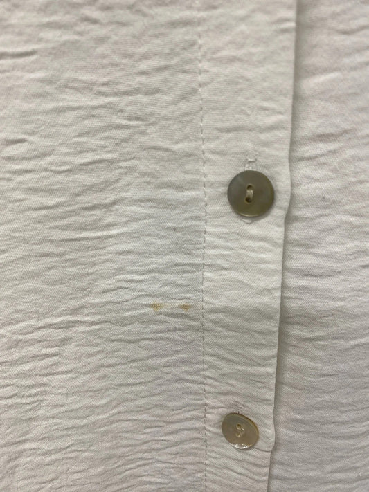 Made In Italy Fabulous White Sequin Eye Motif Oversize Blouse Size L VW001