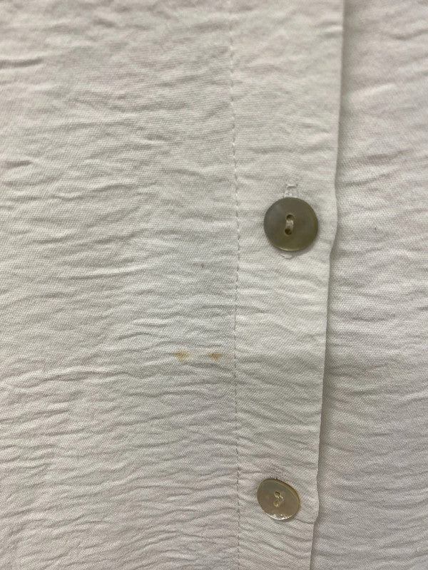 Made In Italy Fabulous White Sequin Eye Motif Oversize Blouse Size L VW001