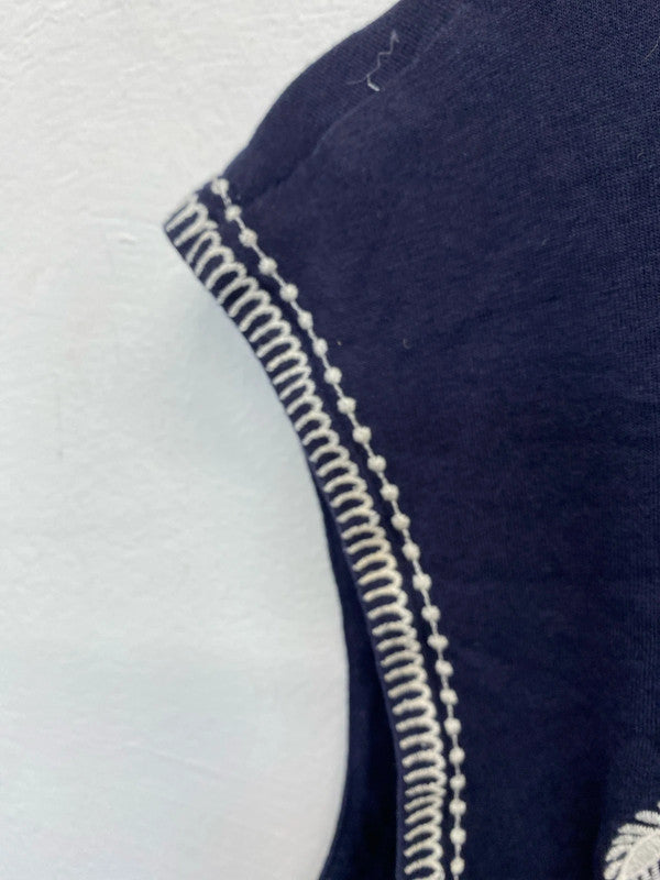 Fabulous Boden navy embroidered jersey dress Uk14 L KN003