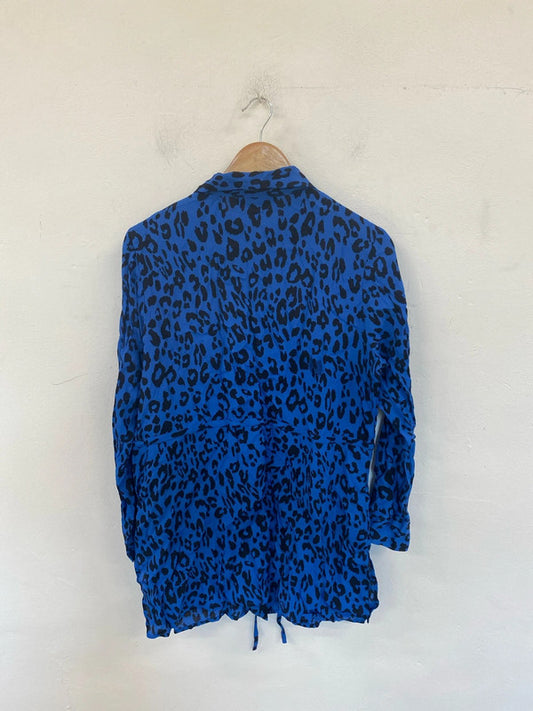 Sosandar Chic Blue Leopard Print Tunic Blouse UK 14 LW005