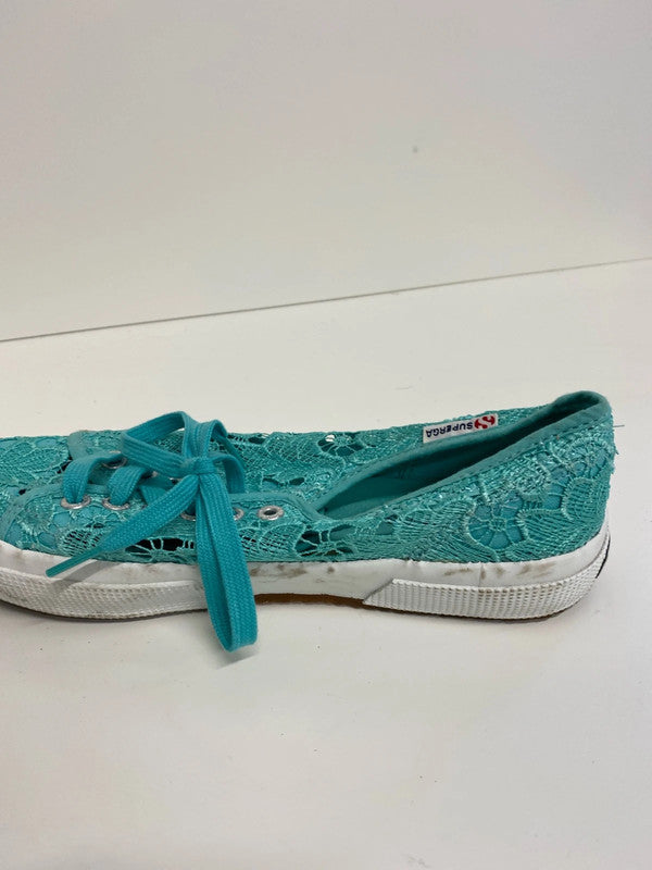 Fabulous SuperGa teal lace delicate pumps UK6 classics JR001