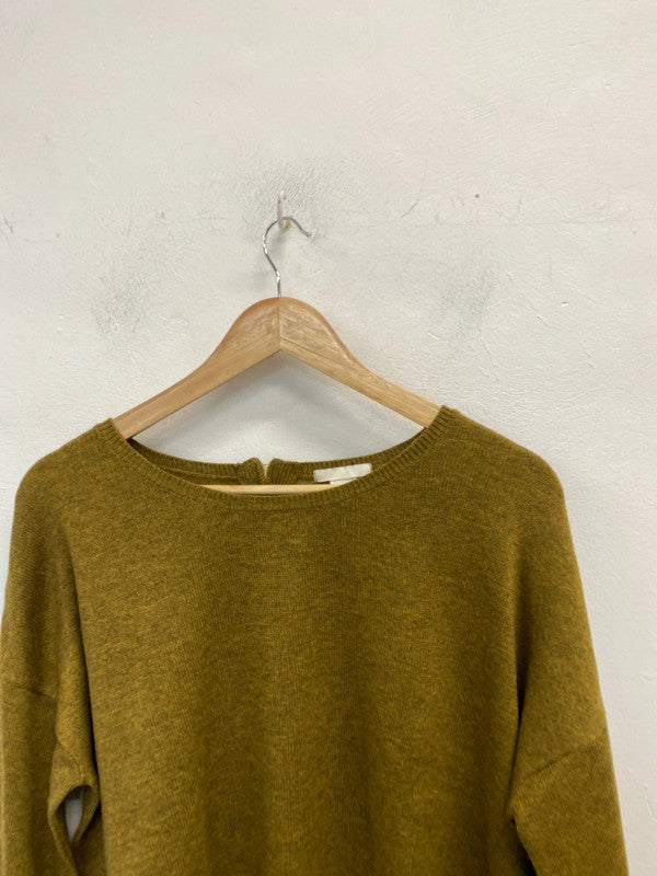 Lovely H&M Green khaki zip back jumper UK L KM003