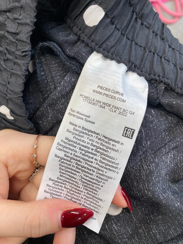 Lovely pieces curve black white polka trousers UK 18 LB010