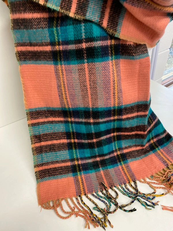 Fabulous bright check scarf two tone & caramel large scarf River Island KM004