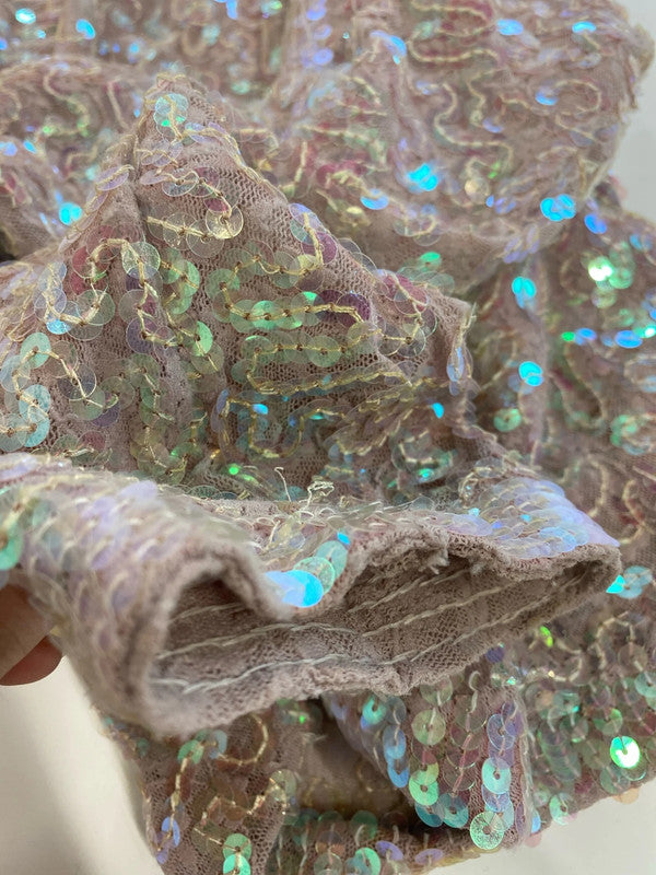 Gold Hawk Fabulous Pearlescent Sequin Bolero Size L JB005