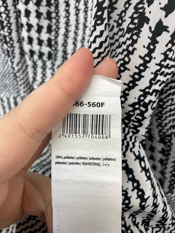 Sfera Stylish Black & White Houndstooth Check Blouse Size L KM005
