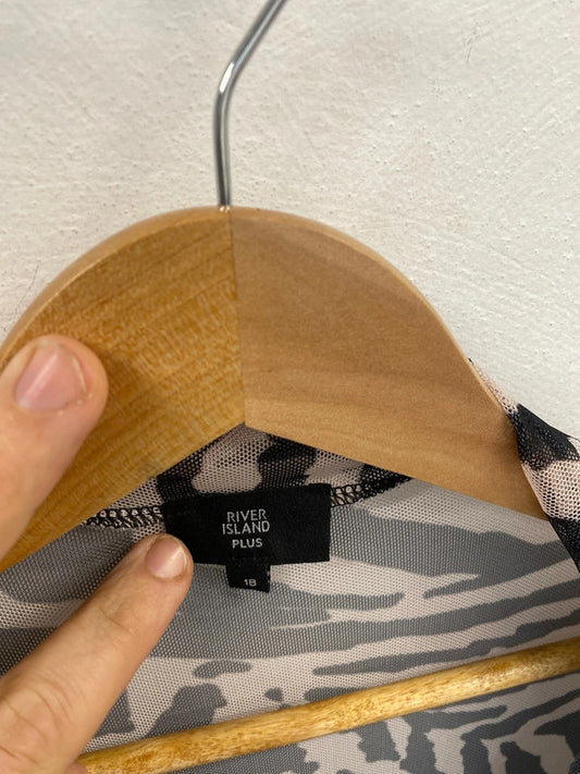 Fabulous Zebra print sheet midi dress with slip River Island Curve 18 CR002