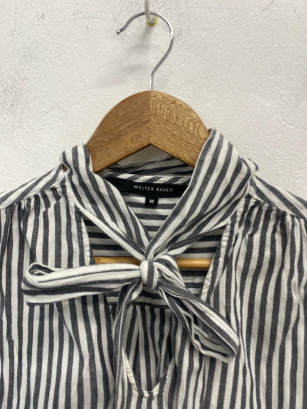 Stunning Walter baker striped pussy bow top UK M SS002