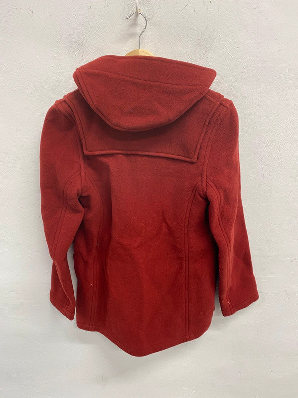 Vintage Gloverall red duffle UK30 US6 toggles hooded TC002
