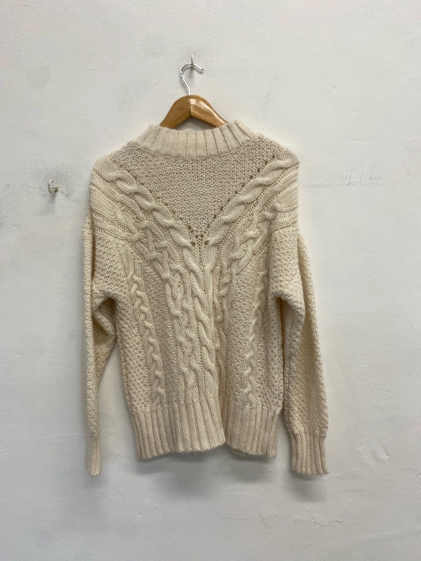 Lovely papaya cream knit jumper UK M JW002