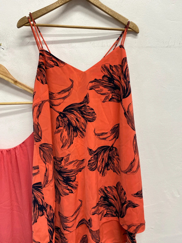 Fabulous Duo of summer dresses bright corals from Next F&F Uk18 #6 CR002