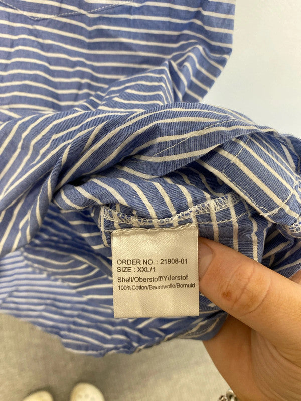 Fabulous Monday blue striped button up shirt size XXL KD001