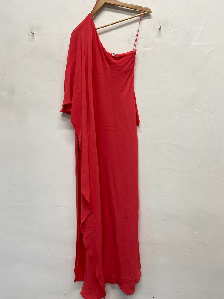 Fabulous Reiss Jordan Coral Cape Maxi dress Uk12 SS002