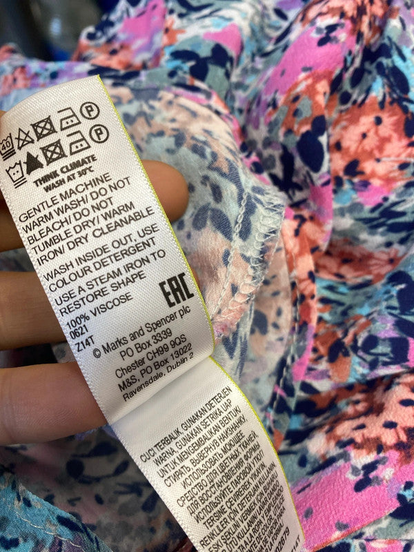 Fabulous M&S x Ghost romantic Ditzy dress drill collar uk14 LB004