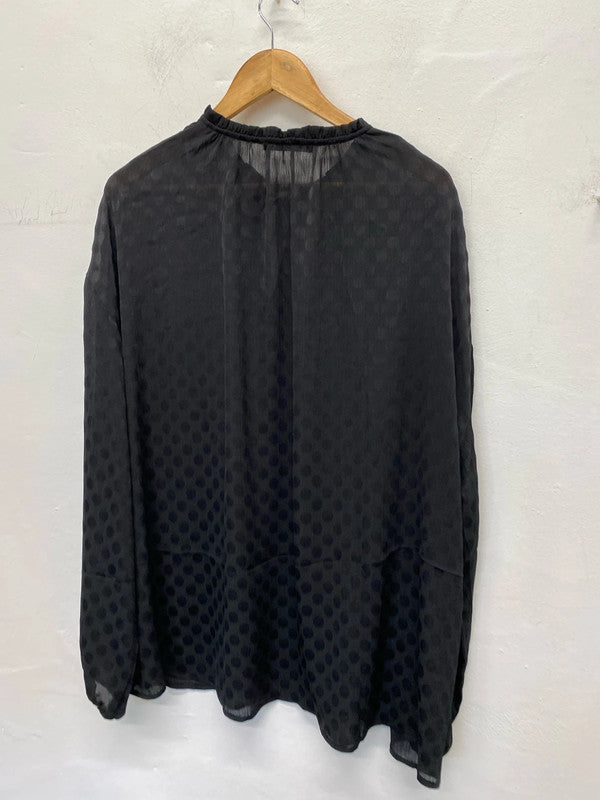 Fabulous George black spotty smock Uk24 lightweight IM001