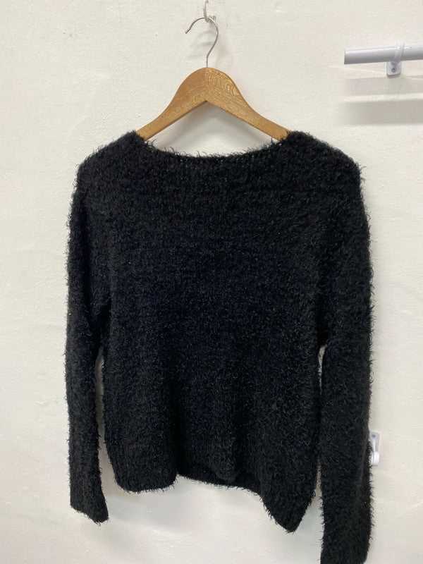 Fabulous H&M black fluffy jumper UkS classic LL003