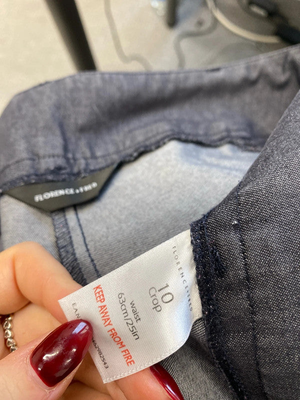 Lovely duo of cropped trousers navy grey yes yes Florence + Fred uk 10 crop SW001 #16