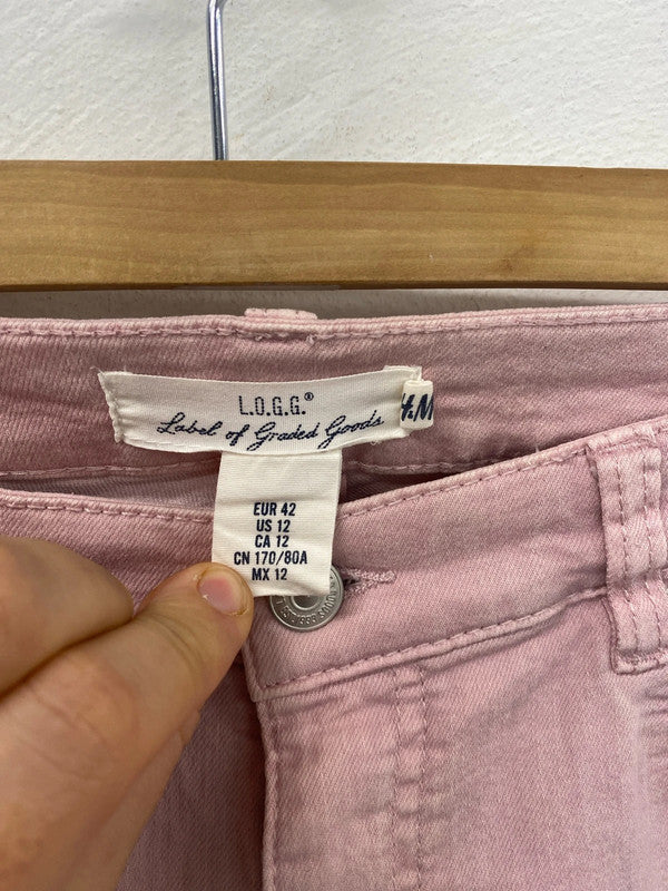 Gorgeous blush pink slim jeans 16 H&M KM003