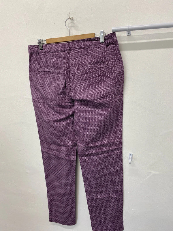 Fabulous Purple chinos abstract pattern Uk14 W36” KM003