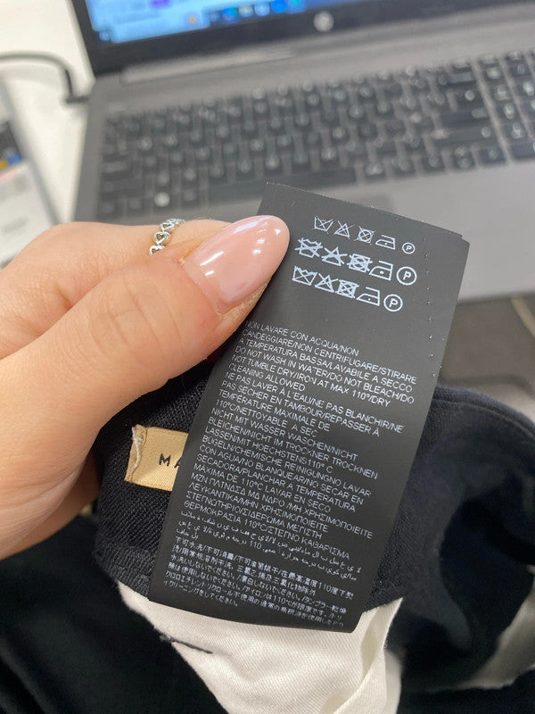 Stunning Nina Bianchi cotton linen navy trousers UK 10 SS002