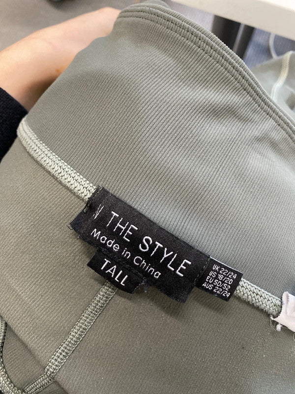 Lovely in the style khaki tall legging ribbed UK 22/24 RM002