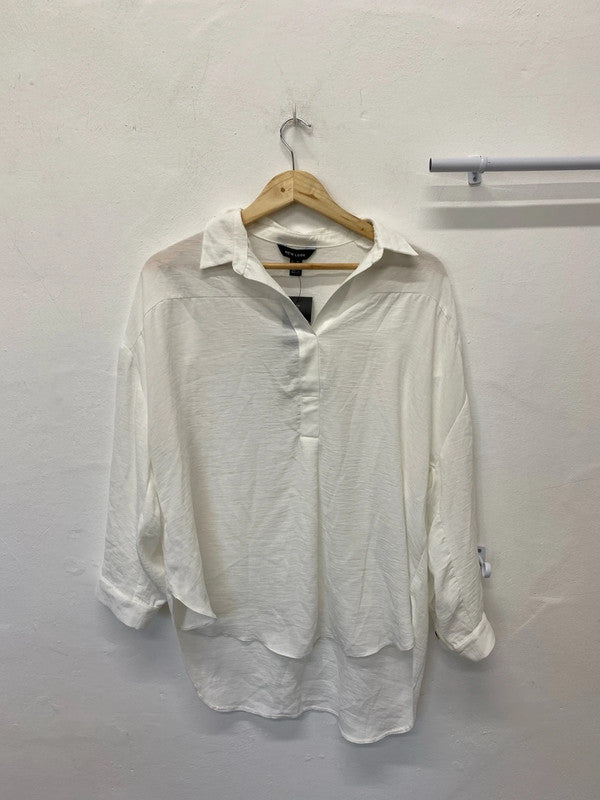 Fabulous New Look white oversized smock shirt arty boho Uk10 LC