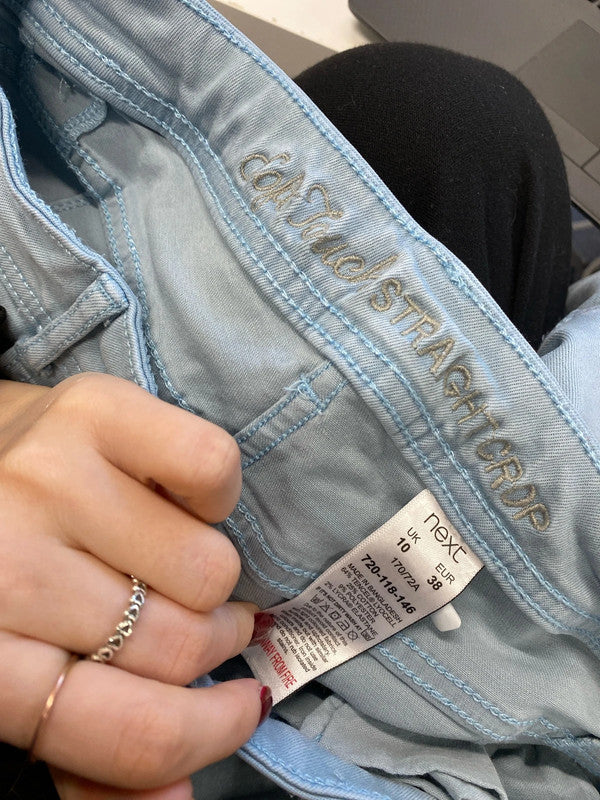 Lovely blue next straight cropped jeans UK 10 AG005