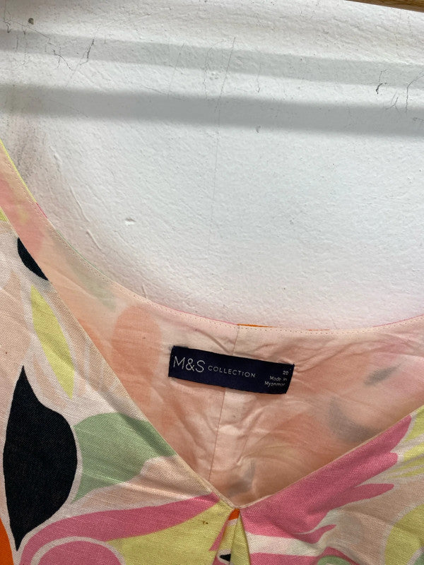 Lovely M&S floral multicolour slip dress summer UK 20 NC001