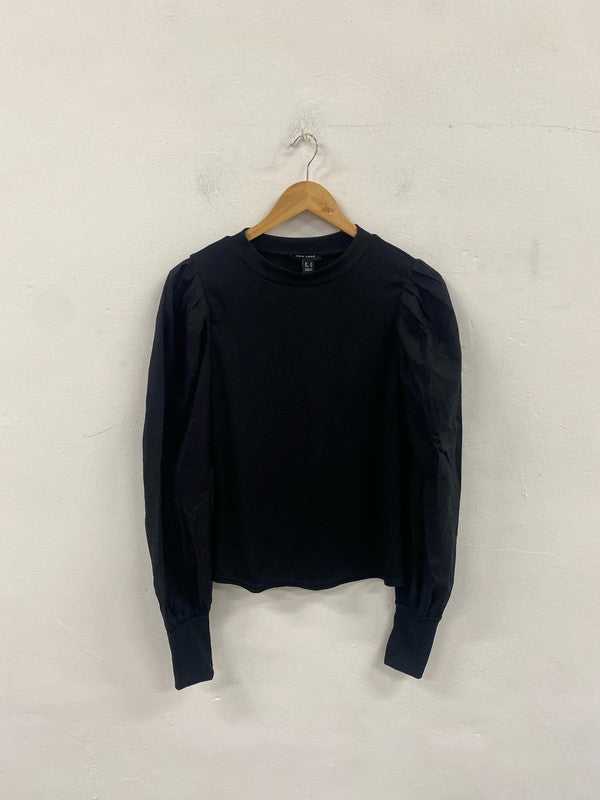 Stunning new look ribbed top with puffed sleeves uk 14 KS002