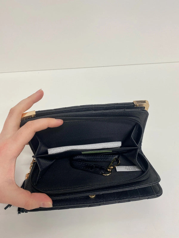 Angela Elegant Black Puff Quilt Faux Leather Purse KM005