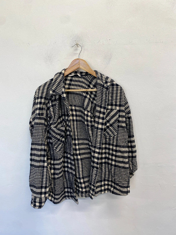 Lovely Tu black white checkered shirt UK 14 LN001