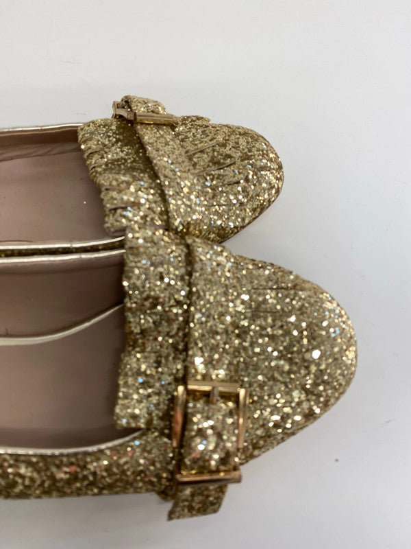 Fabulous Gold Glitter loafters by Topshop Uk7 EUR40 JH001