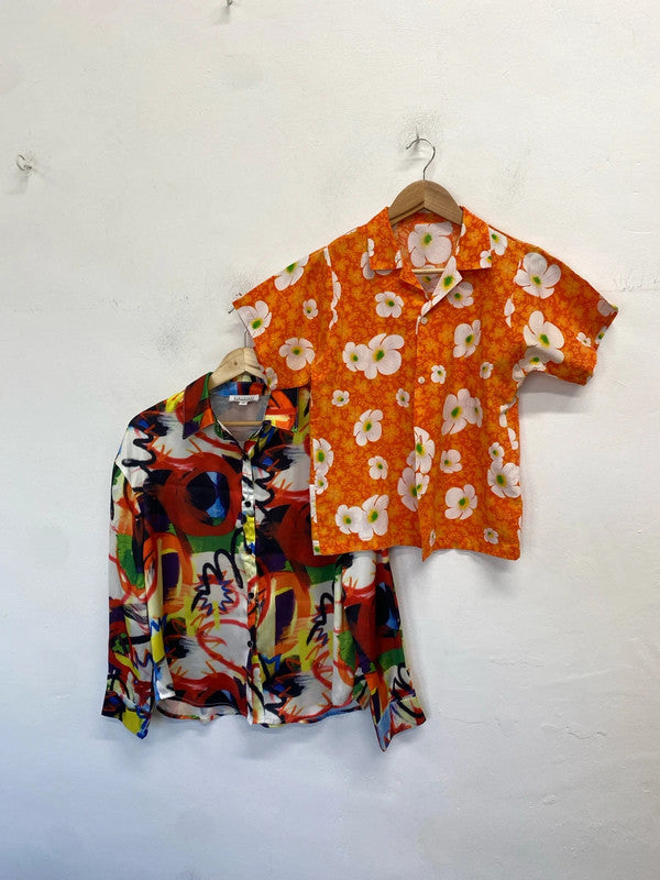 Lovely duo of funky shirts holiday essential zibilondon UK 8 GK002 #9