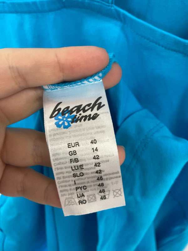 Beachtime Cute Cerulean Blue Mini Dress UK 14 LW005