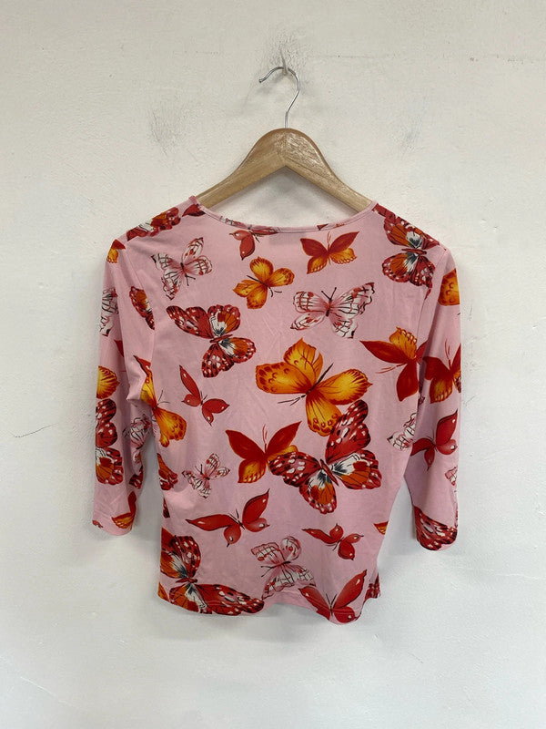 Taifun Fabulous Pink & Butterfly Sequin Top UK 12 LW005