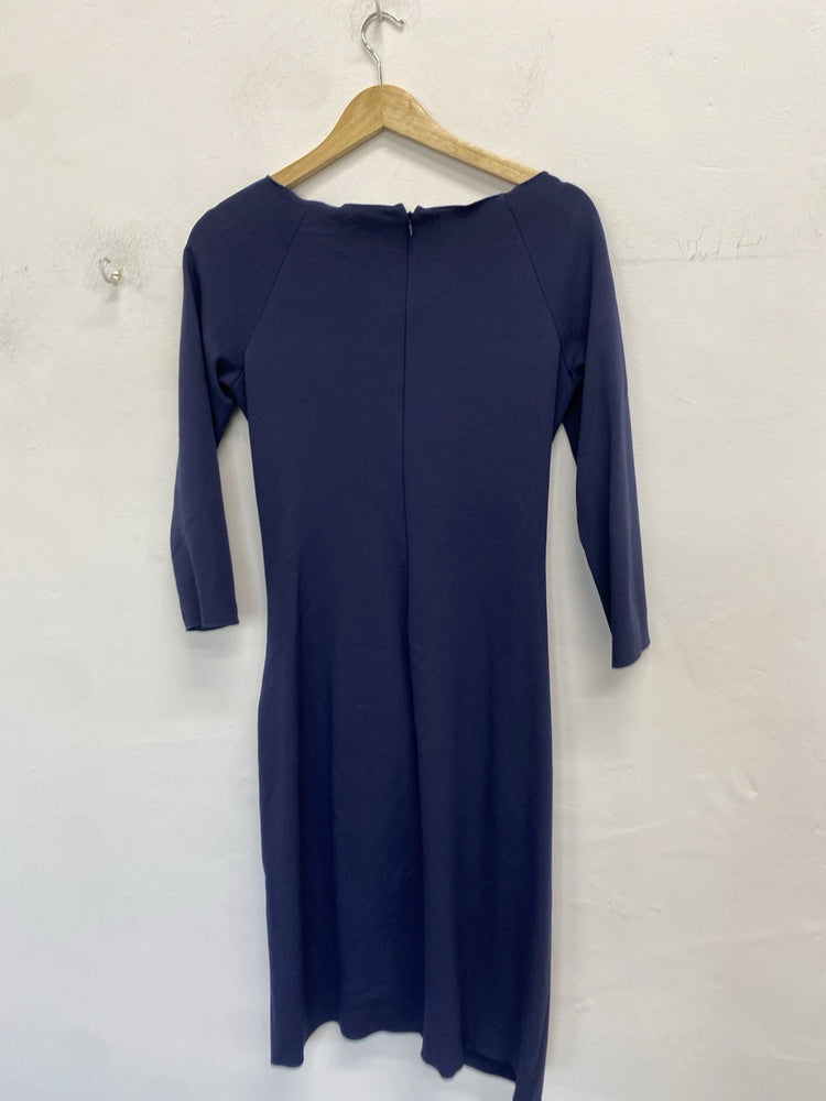 Lovely Armani Collection Navy Blue Ruched Midi Dress UK 16 HS001
