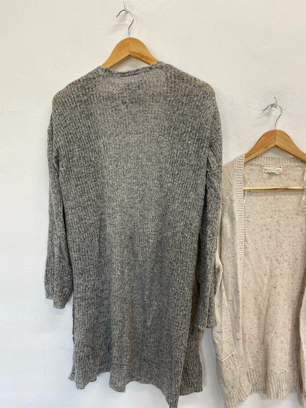 Fabulous duo of loose fit open front cardigans Superdry / New Look UkM #6 JR001