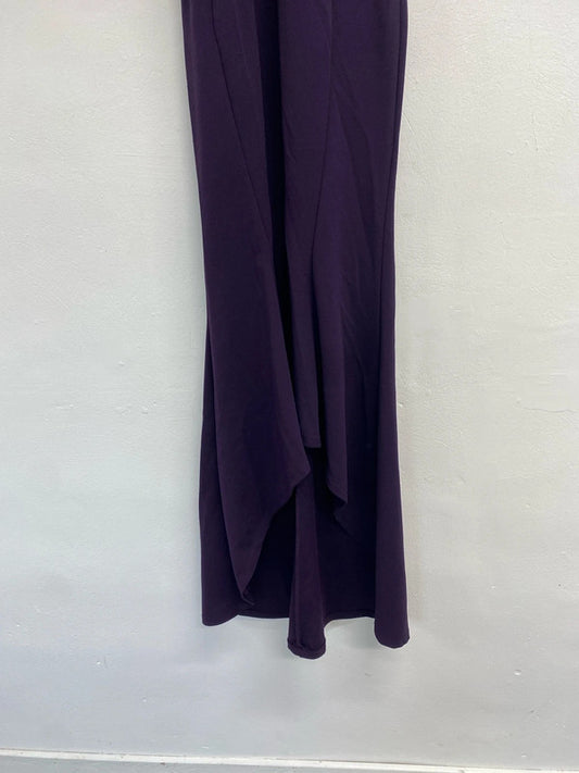 Stunning lipsy London purple sparkle Halterneck maxi dress drape UK 8 KM004
