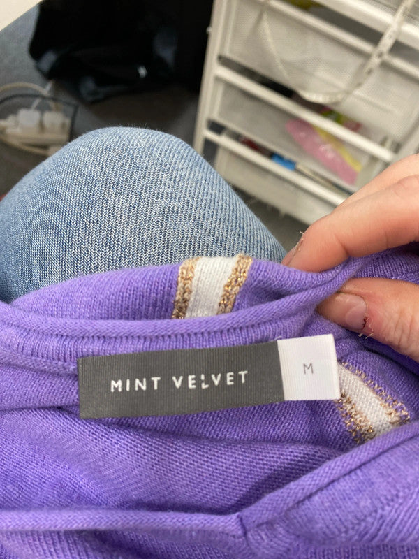 Fabulous Oversized Cashmere blend Mint Velvet jumper lilac lightening UkM KD001