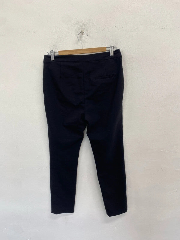 Lovely Zara woman black cropped smart trousers UK 12 JM005