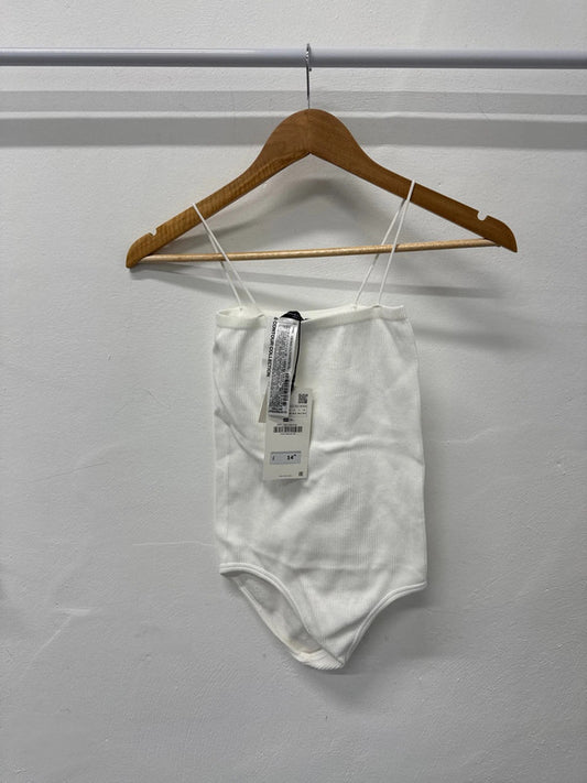Fabulous ribbed white body suit new UkXs-S New SD002