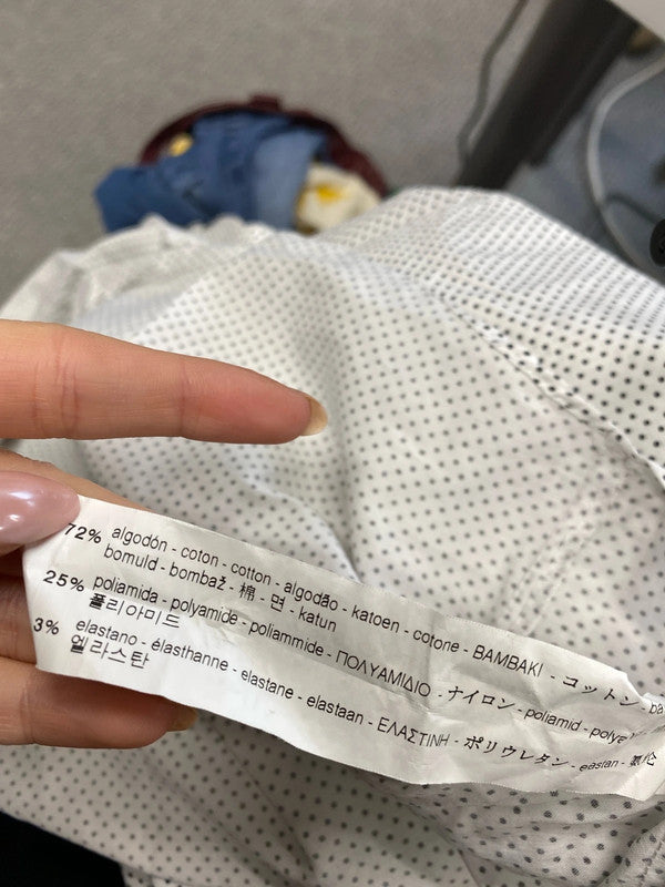 Stunning zara white black spotted shirt UK M JB001