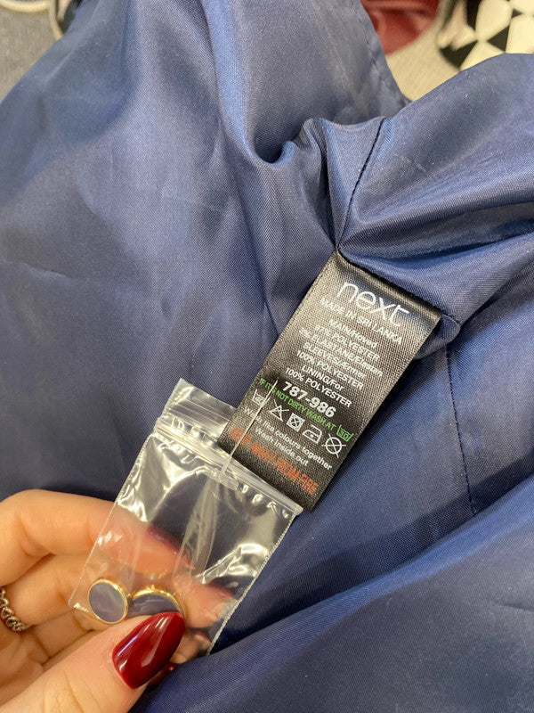 Gorgeous next navy sheer sleeve midi dress nwt UK 14 AO001