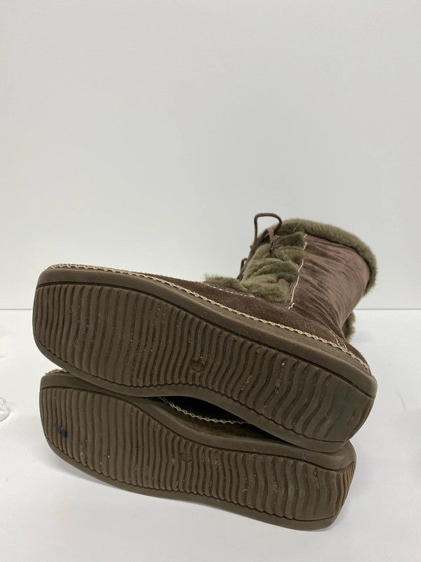 Fabulous Next suede and fleece winter boots Uk4 brown KM004