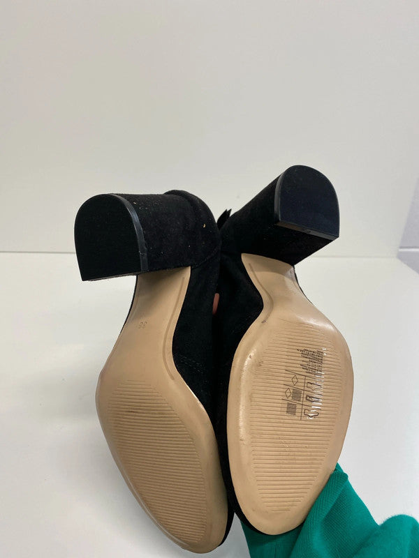 Fabulous New Black Ankle boots faux Suede Uk5 H&M KM003