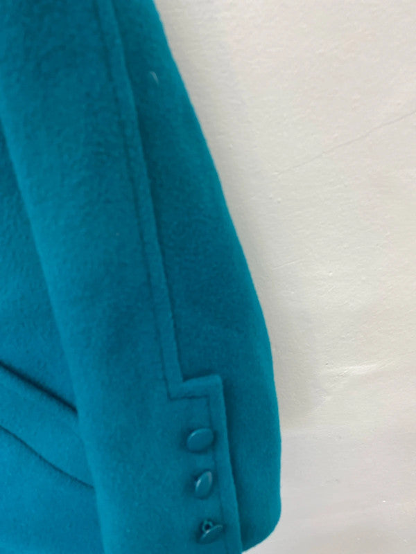 Fabulous Vintage Planet wool blend teal coat Uk14 MW001